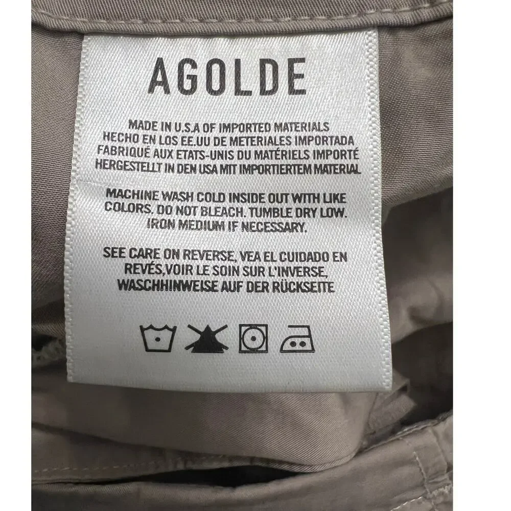 AGOLDE Ginerva cotton cargo Parachute pants M Beige gorpcore Military Y2K 90's